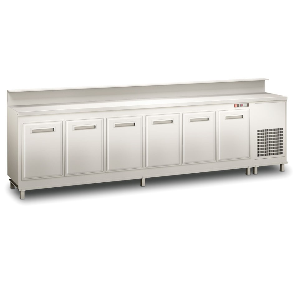 Banco bar refrigerato con motore incorporato, temperatura +4°C/+8°C, L 3500 mm x P 670 mm x H 920 mm