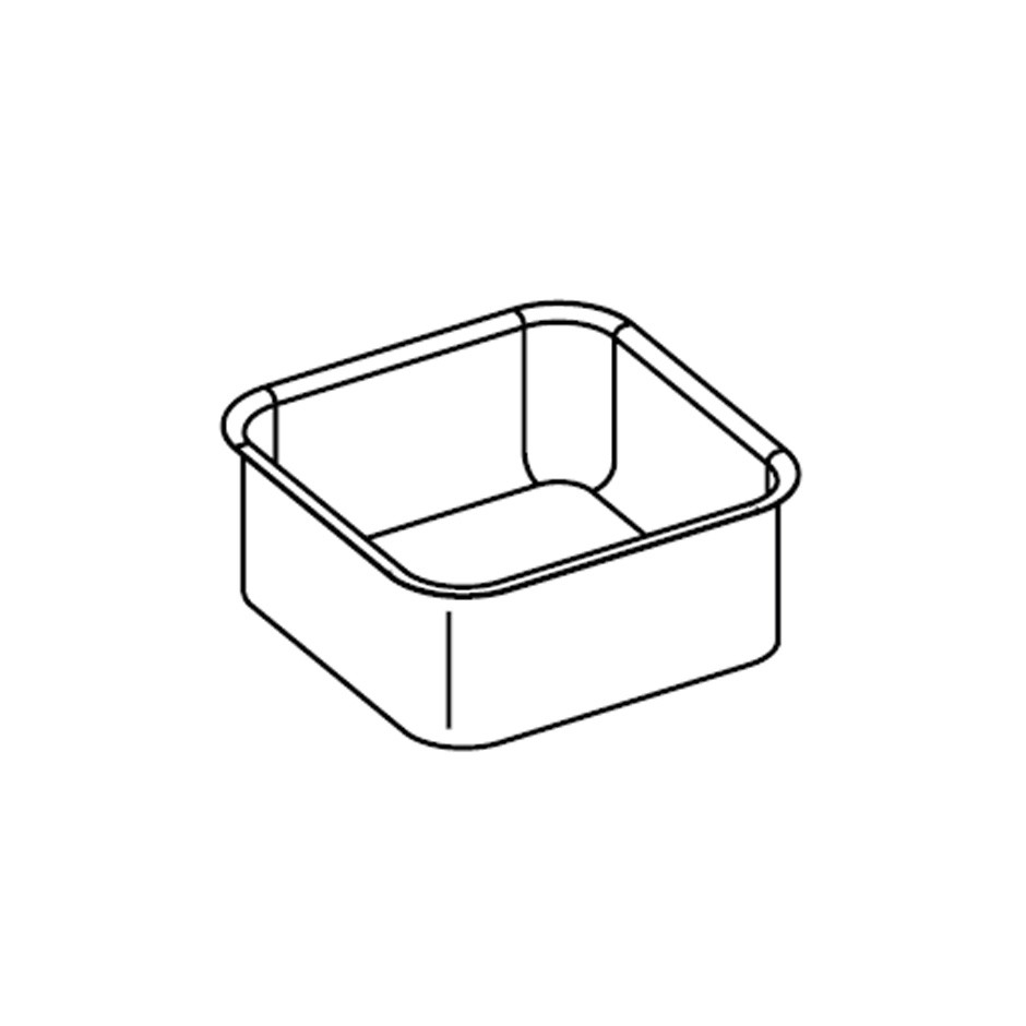 Lavello quadrato a incasso completo di piletta di carico/scarico - L 330 mm x P 330 mm x H 200 mm