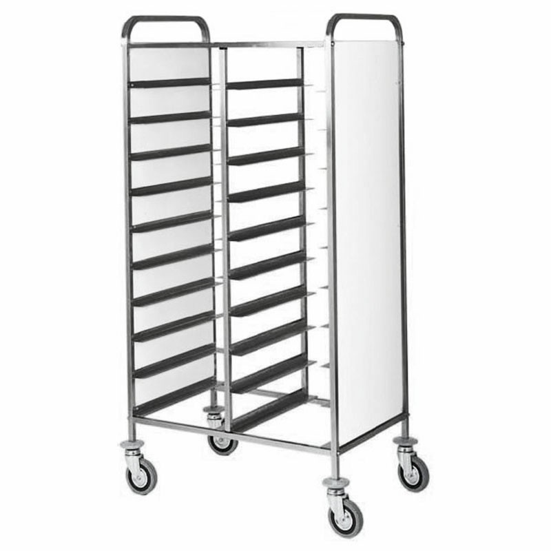Carrello portavassoi con pannelli laterali per 20 vassoi GN1/1 - L 810 mm x P 620 mm x H 1750 mm