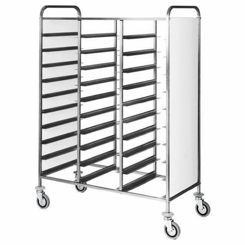 Carrello portavassoi con pannelli laterali per 30 vassoi GN1/1 - L 1170 mm x P 620 mm x H 1750 mm