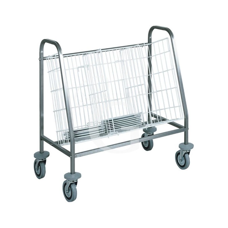 Carrello per ritiro, distribuzione e stoccaggio vassoi portata 100 piatti - L 880 mm x P 500 mm x H 920 mm Carrello per ritiro, distribuzione e stoccaggio vassoi portata 100 piatti - L 880 mm x P 500 mm x H 920 mm