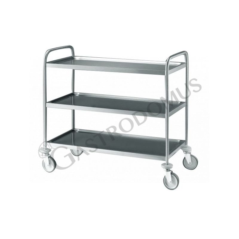 Carrello in acciaio inox AISI304 con 3 ripiani di dimensioni 800X500mm, portata 180 kg Carrello in acciaio inox AISI304 con 3 ripiani di dimensioni 800X500mm, portata 180 kg