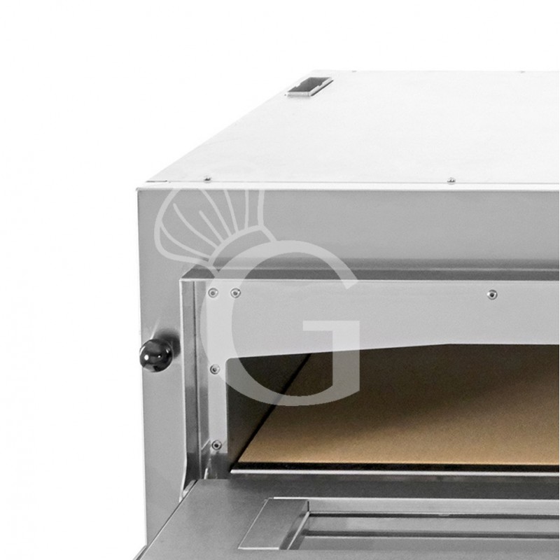 Forno Elettrico 2 camere per 6+6 pizze Ø 350 mm, controllo meccanico, completo di cappa inox e cella di lievitazione inox