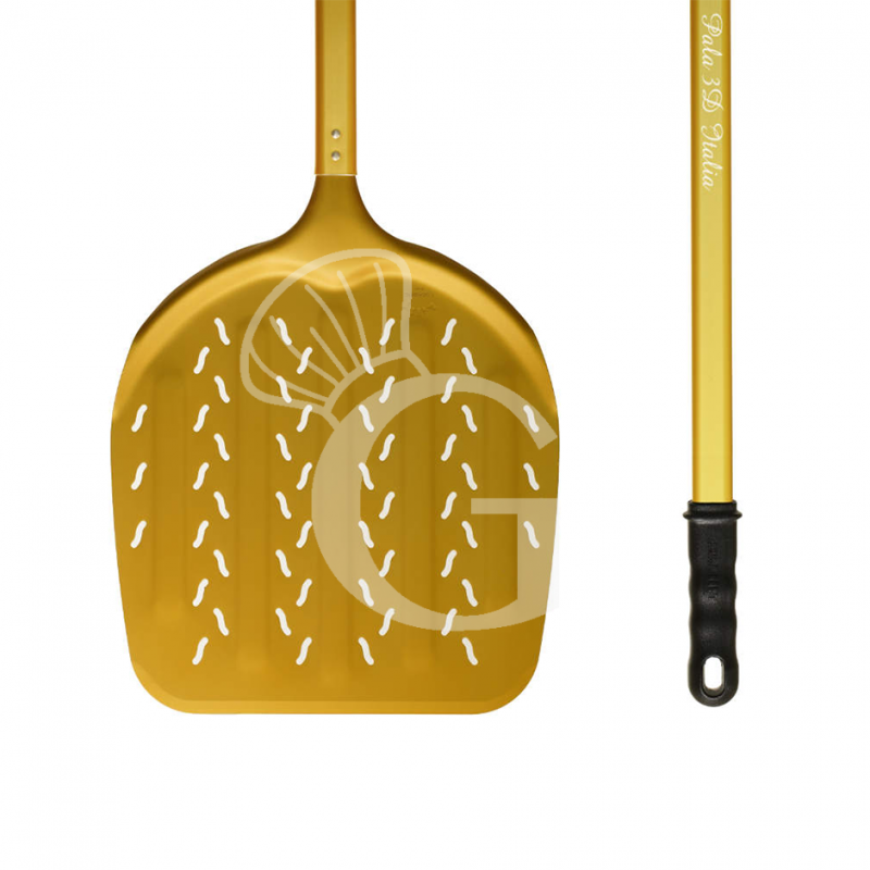 Pala per pizza per infornare Italia 3D gold in alluminio Ø 400 mm H 1700 mm