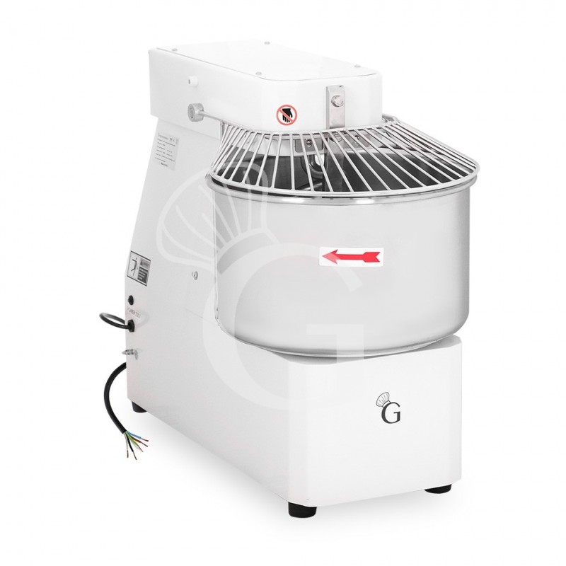 Impastatrice a spirale a testa e vasca fisse - 50 LT - Trifase - 2 velocità