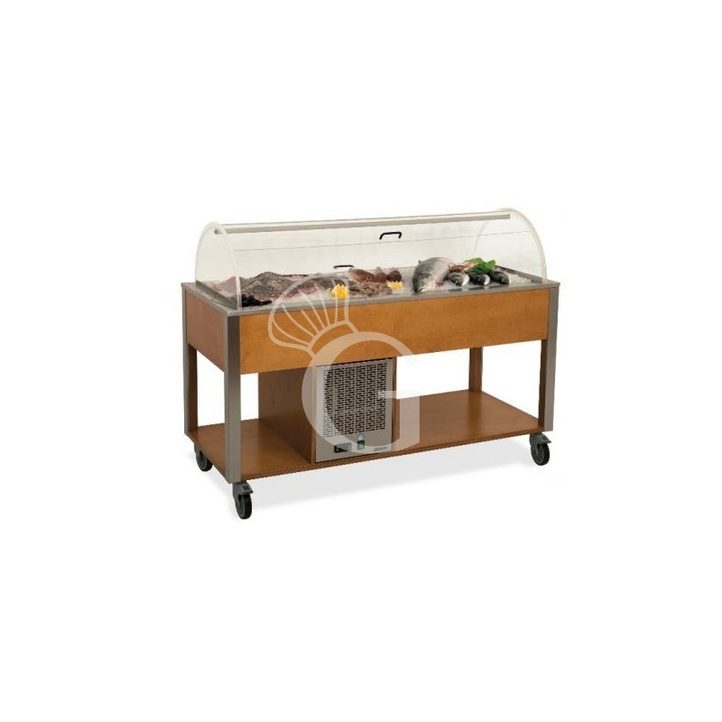 Carrello refrigerato per il pesce, temperatura +4°C/+10°C - L 1610 mm x P 680 mm x H 1200 mm