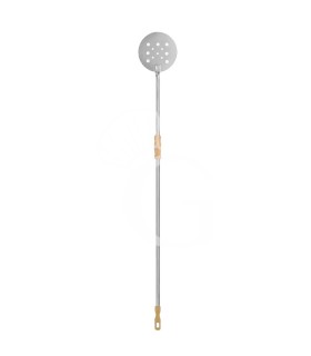 Pala per Pizza per cuocere forata in acciaio inox Ø 220 mm H 1700 mm