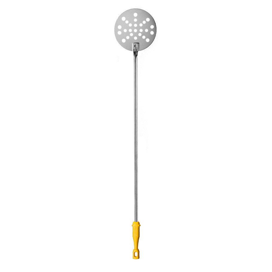Paletta per Pizza per cuocere forata in acciaio inox Ø 220 mm x H 1350 mm