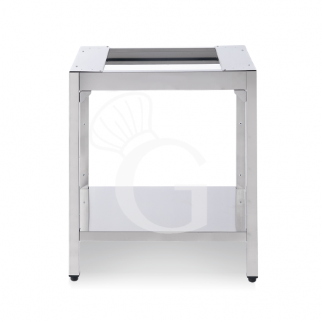 Supporto in acciaio inox con ripiano, per forno modello Shango, L 720 x P 585 x H 820 mm Supporto in acciaio inox con ripiano, per forno modello Shango, L 720 x P 585 x H 820 mm