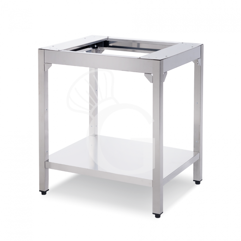 Supporto in acciaio inox con ripiano, per forno modello Shango, L 720 x P 585 x H 820 mm