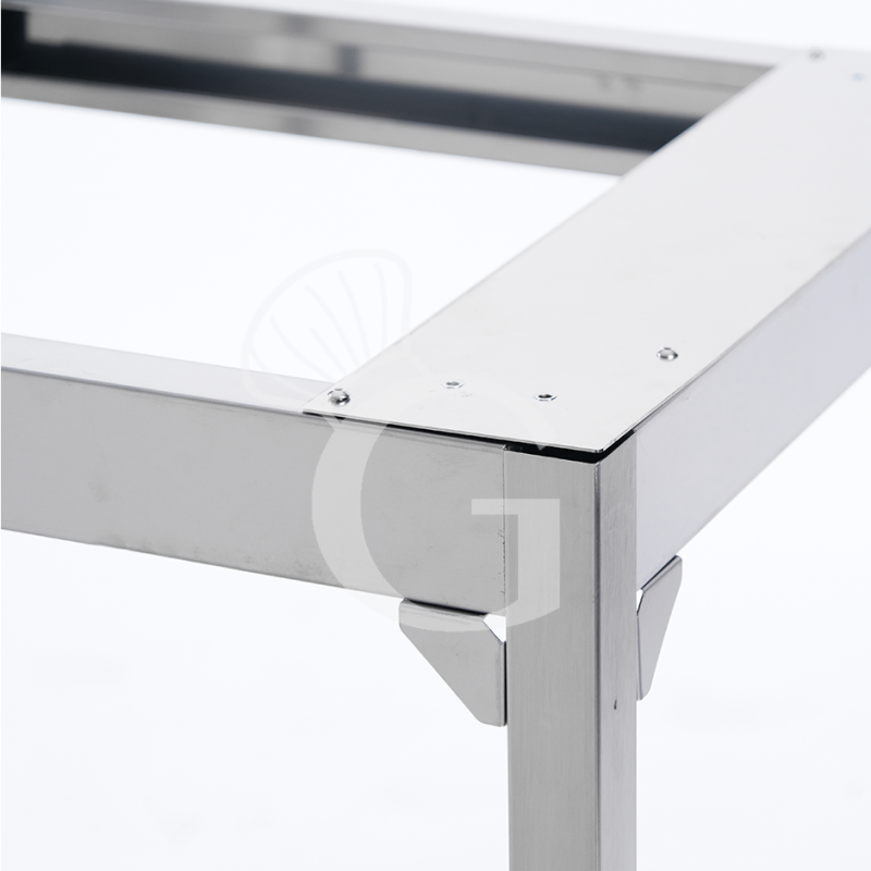 Supporto in acciaio inox con ripiano, per forno modello Shango, L 720 x P 585 x H 820 mm