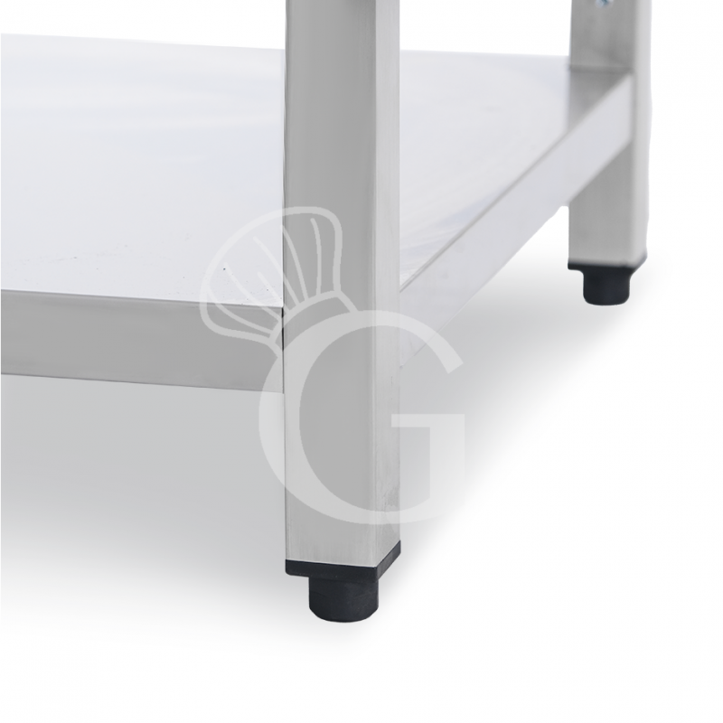 Supporto in acciaio inox con ripiano, per forno modello Shango, L 720 x P 585 x H 820 mm