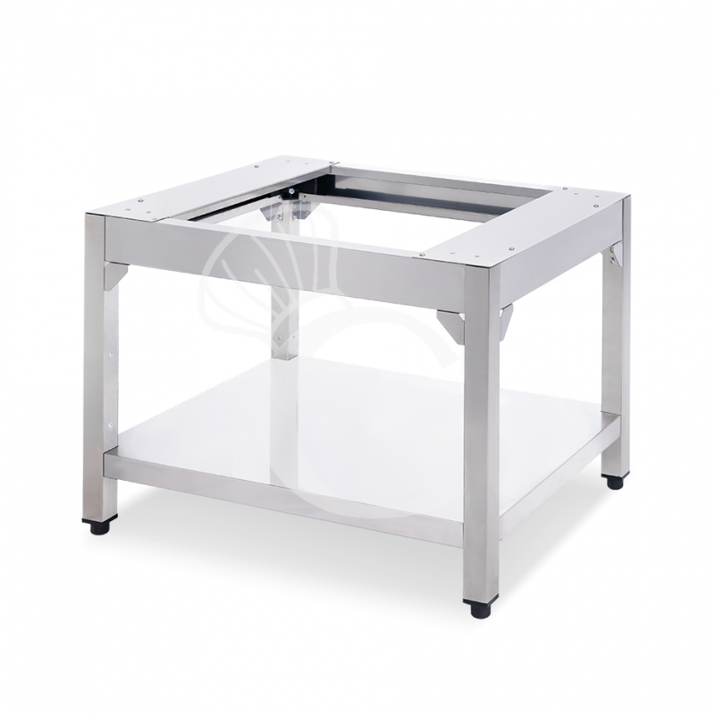 Supporto in acciaio inox con ripiano, per forno modello Shango, L 720 x P 585 x H 520 mm