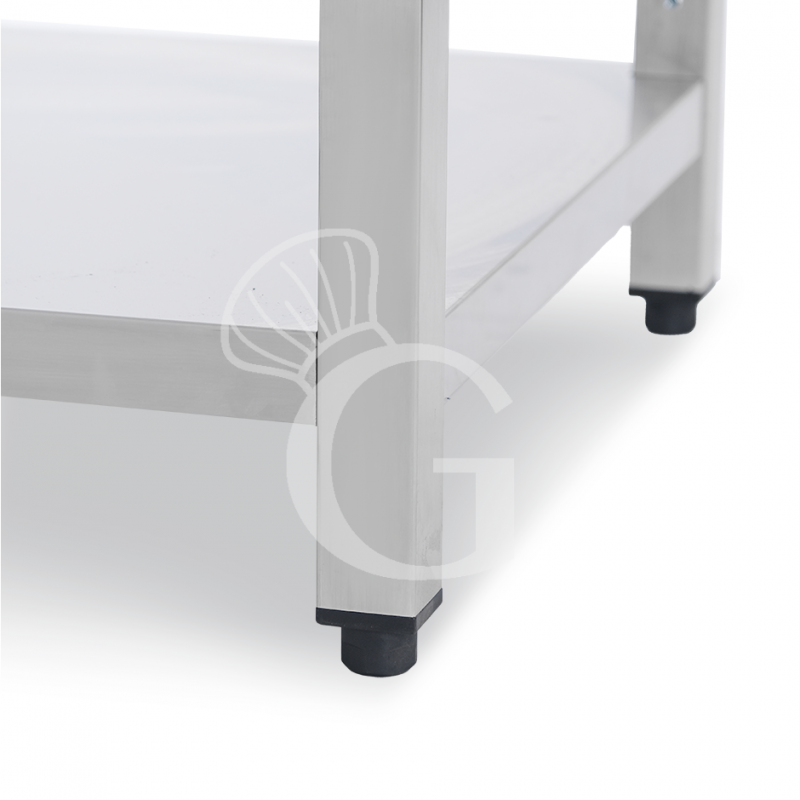 Supporto in acciaio inox con ripiano, per forno modello Shango, L 720 x P 585 x H 520 mm
