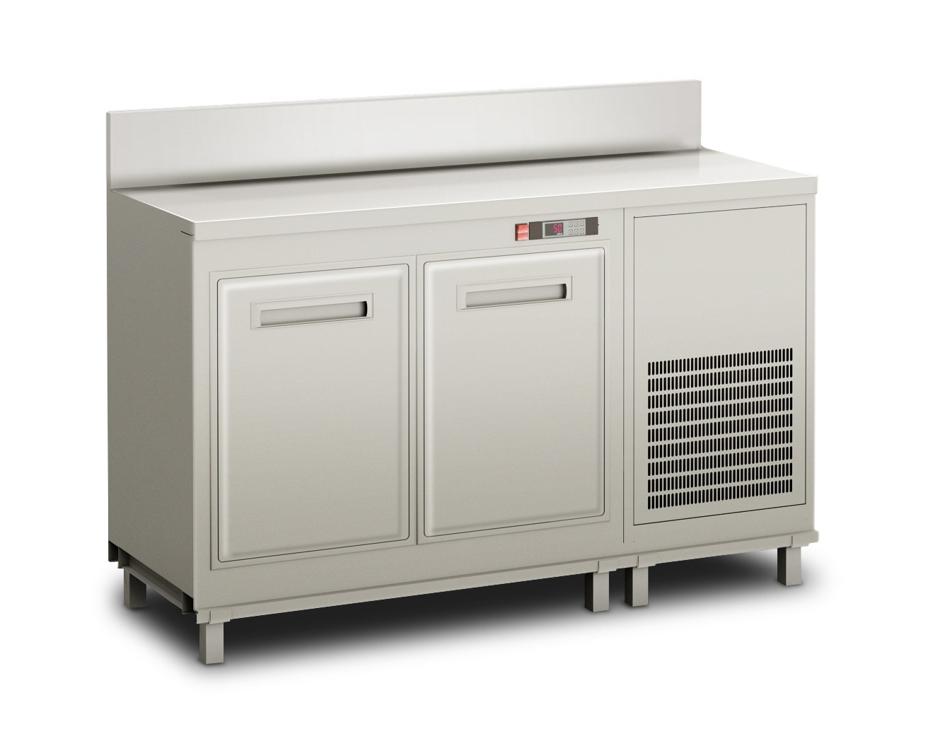 Retrobanco bar refrigerato con motore incorporato e alzatina, temperatura +4°C/+8°C, L 1500 x P 680 x H 1119 mm