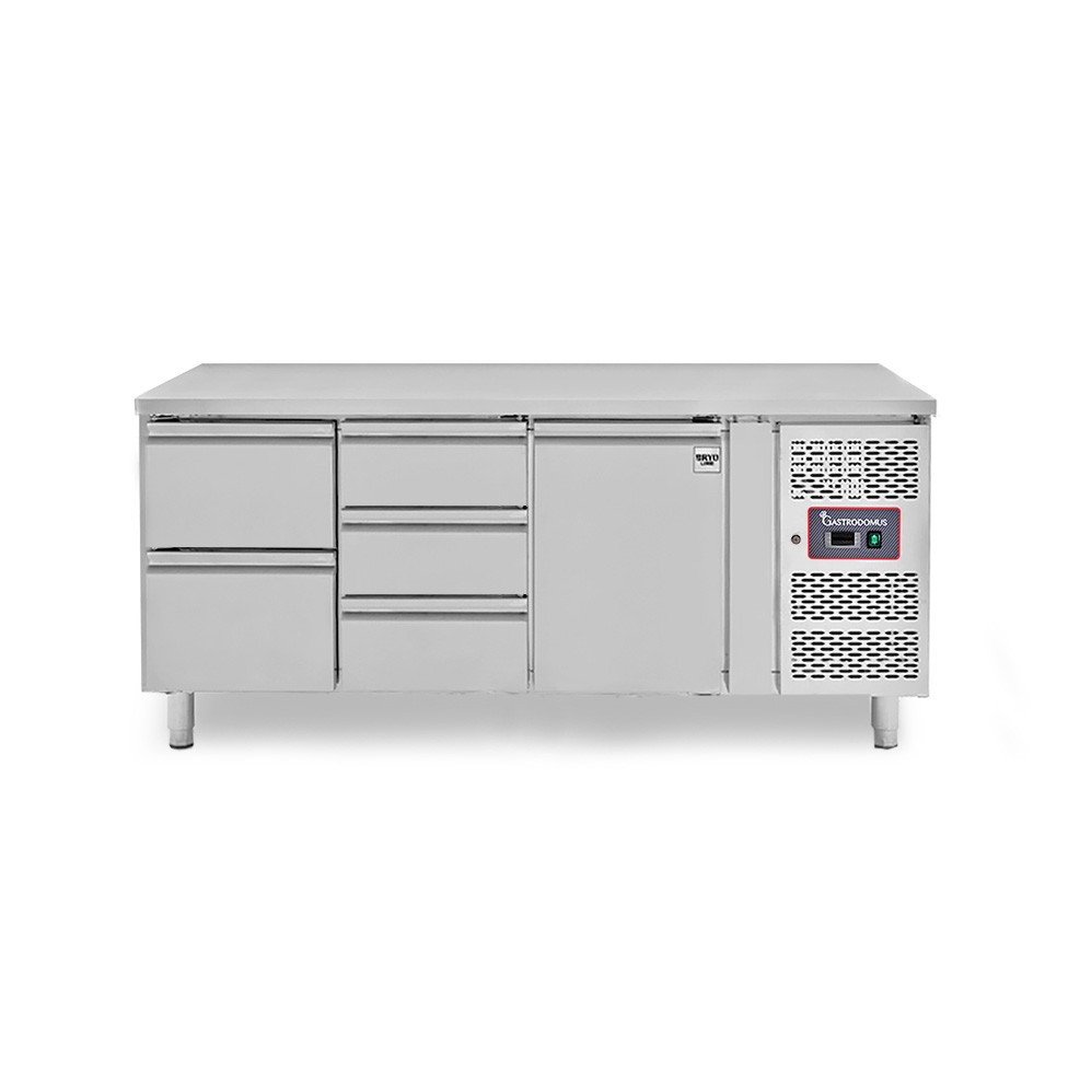 Tavolo Refrigerato 5 cassetti 1 porta 700 mm -2°C/+8°C per Gastronomia