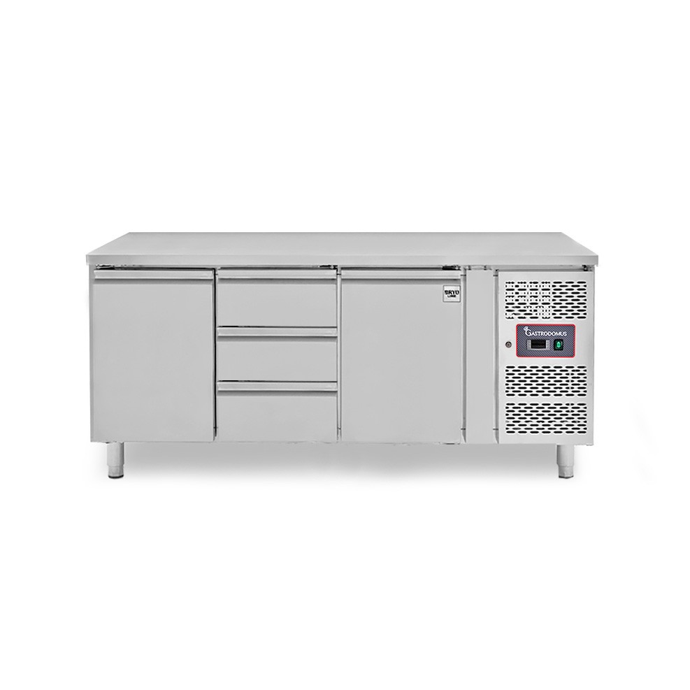 Tavolo Refrigerato 3 cassetti 2 porte 700 mm -2°C/+8°C