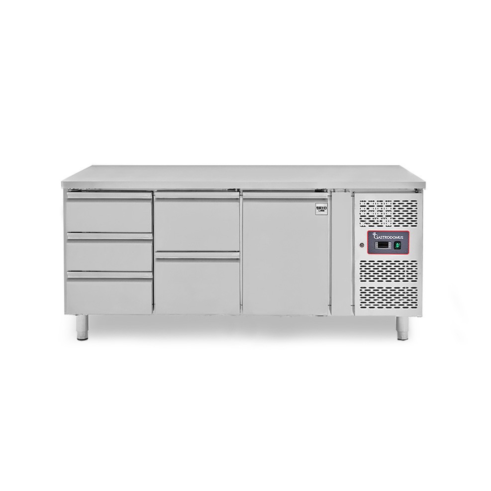 Tavolo Refrigerato 5 cassetti 1 porta 700 mm -2°C/+8°C per Gastronomia