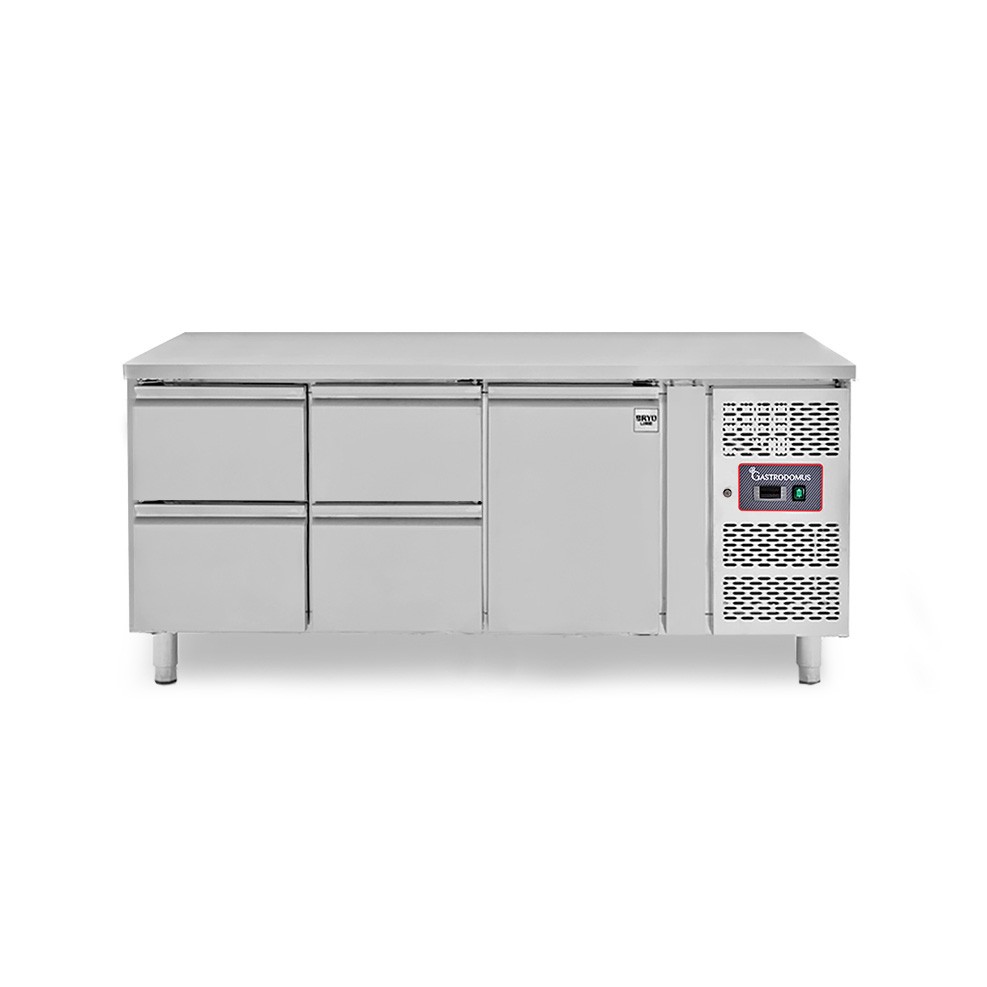 Tavolo Refrigerato 4 cassetti 1 porta 700 mm -2°C/+8°C per Gastronomia