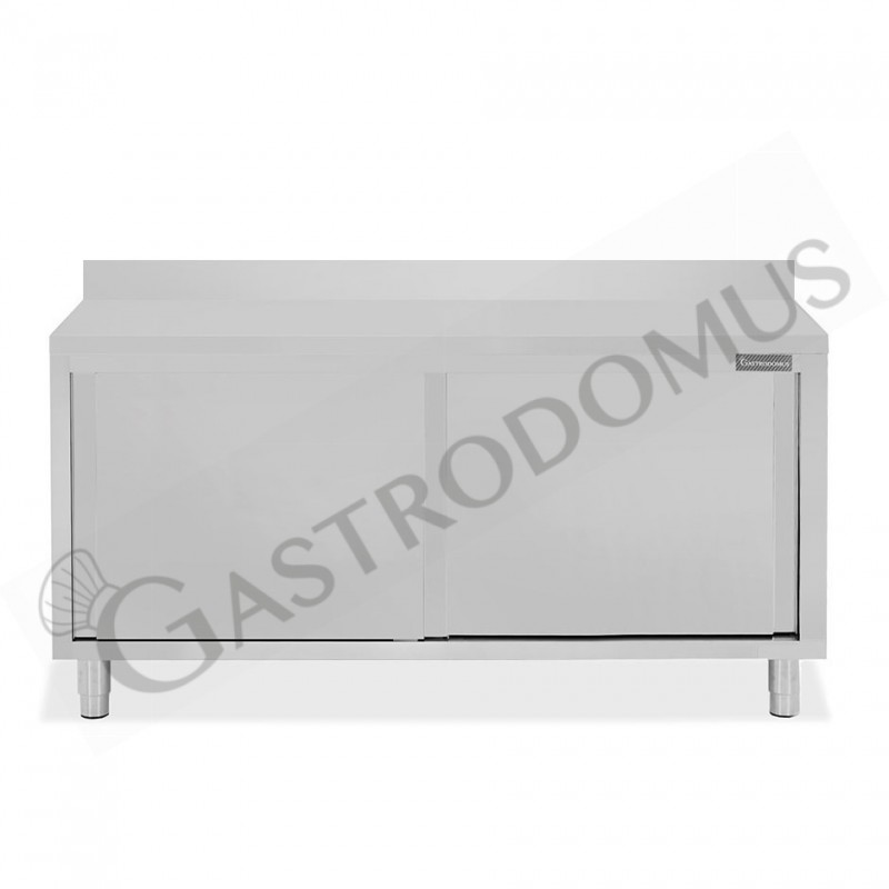 Tavolo con 2 porte scorrevoli e alzatina, L 1900 mm x P 600 mm x H 950 mm Tavolo con 2 porte scorrevoli e alzatina, L 1900 mm x P 600 mm x H 950 mm