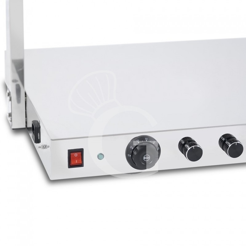 Piano caldo in inox con 2 lampade riscaldanti - 1,1 KW