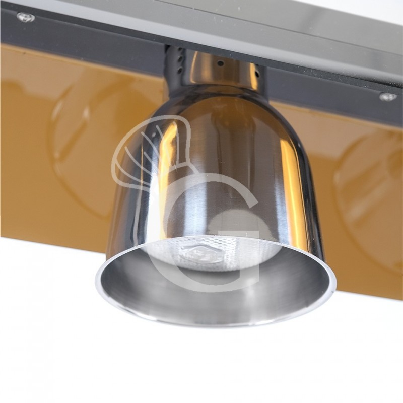 Piano caldo in inox con 2 lampade riscaldanti - 1,1 KW