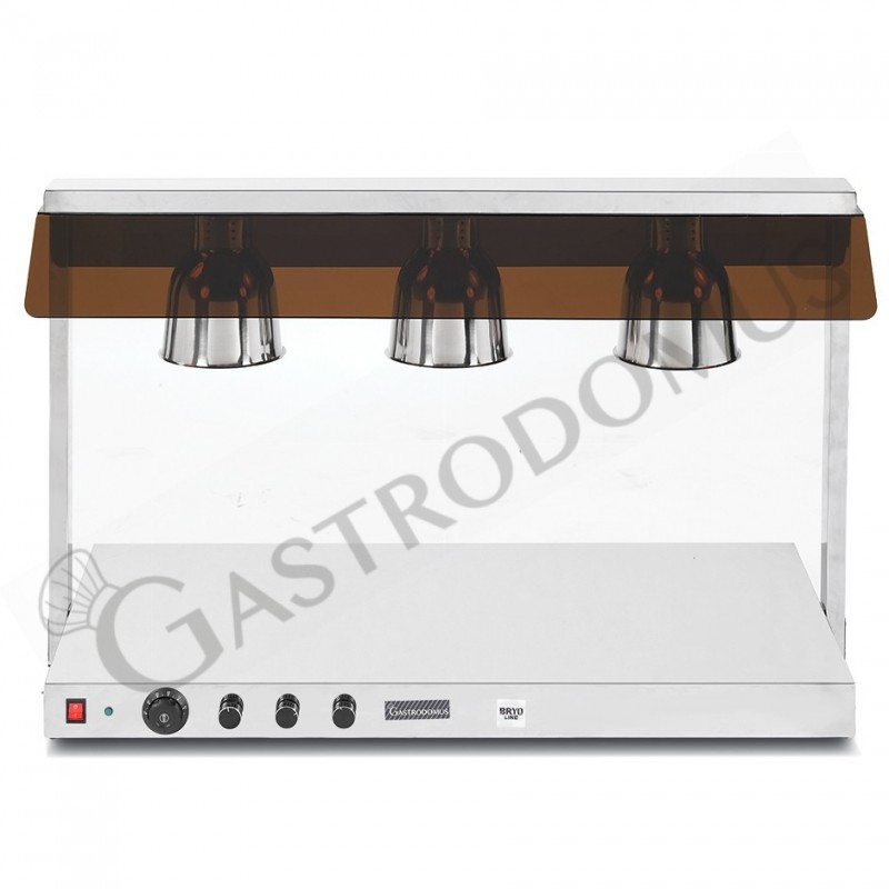 Piano caldo in inox con 3 lampade riscaldanti - 1,35 KW Piano caldo in inox con 3 lampade riscaldanti - 1,35 KW