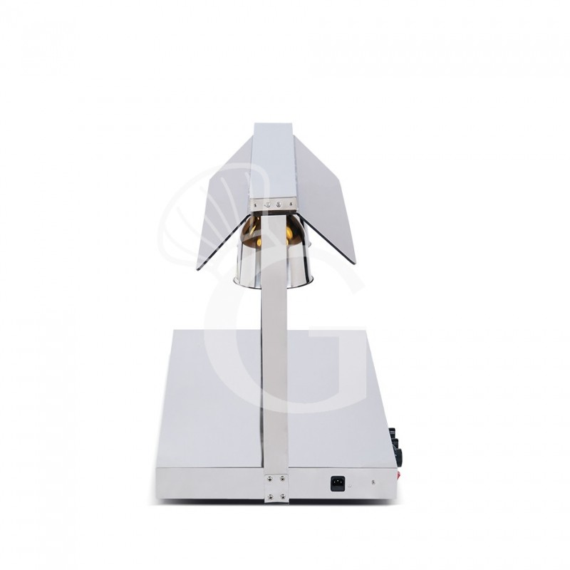 Piano caldo in inox con 2 lampade riscaldanti - 1,1 KW
