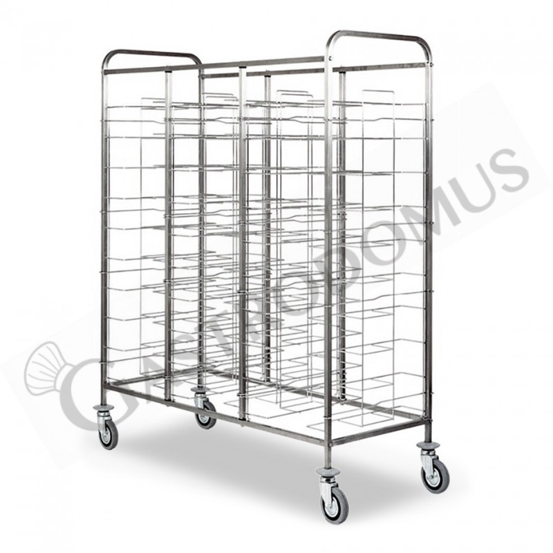 Carrello portavassoi universale in inox per 30 vassoi - L 1380 mm x P 620 mm x H 1750 mm Carrello portavassoi universale in inox per 30 vassoi - L 1380 mm x P 620 mm x H 1750 mm