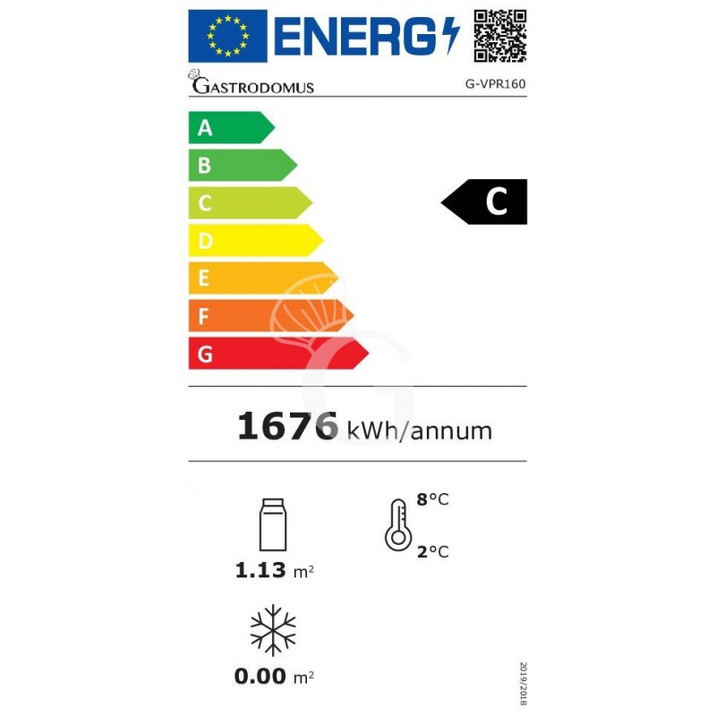 Vetrina Refrigerata da banco 160 LT +2°C/+8°C L 873 mm x P 580 mm x H 670 mm