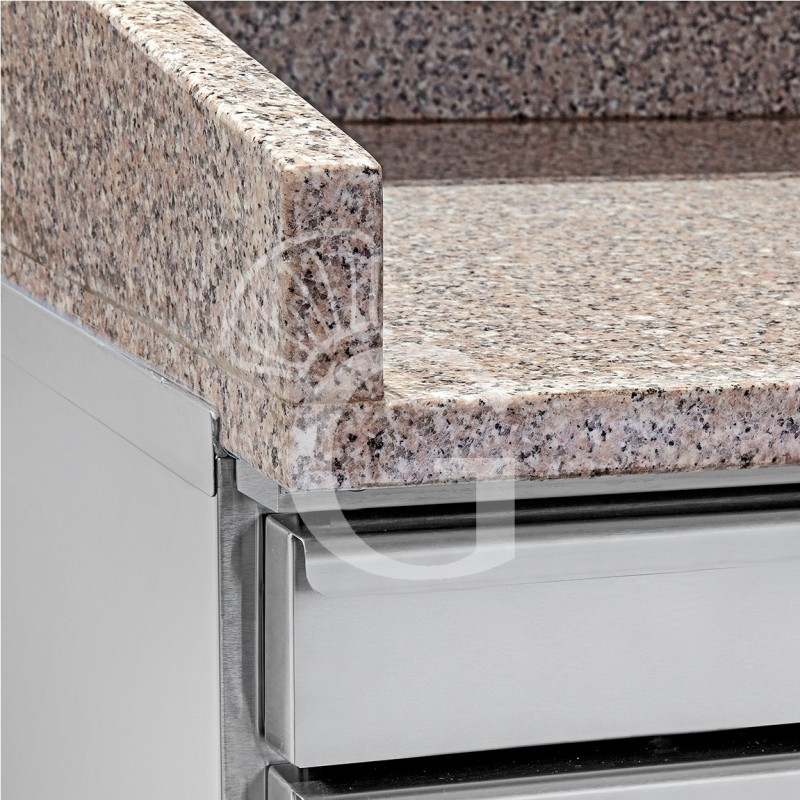 Top in granito con alzatina per banco pizza L 1500 x P 800 mm