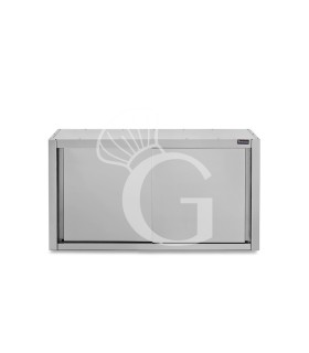 Pensile acciaio inox con sgocciolatoio,1 ripiano forato,porte scorrevoli L 1000 x P 400 x H 660 mm