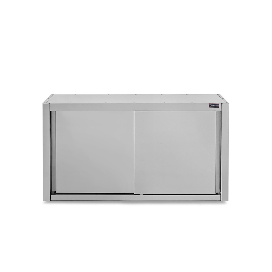 Pensile acciaio inox con sgocciolatoio,1 ripiano forato,porte scorrevoli L 1000 x P 400 x H 660 mm