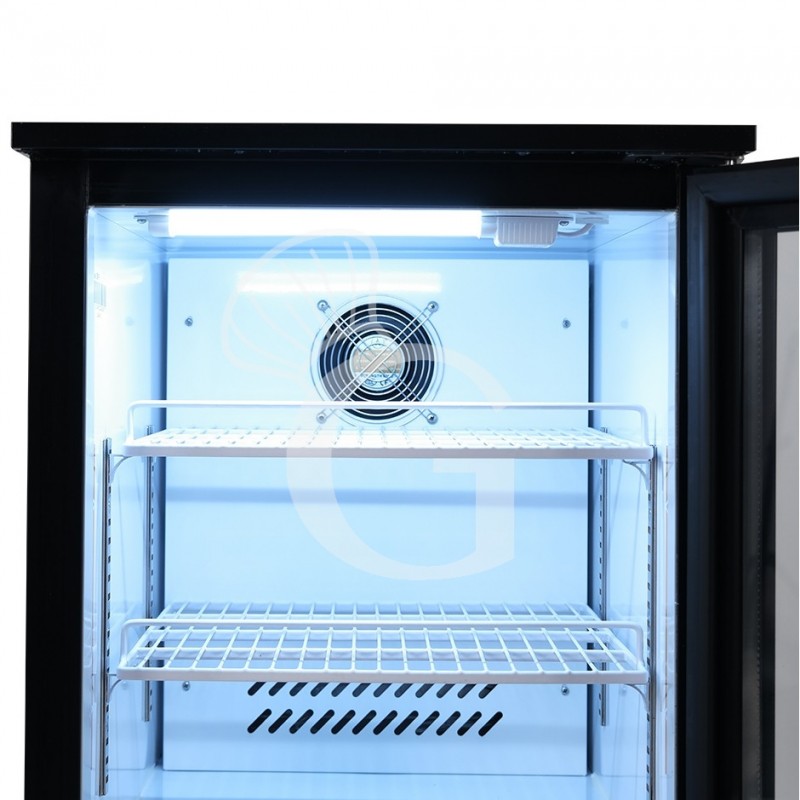 Vetrina frigo ventilata da banco o retrobanco orizzontale, 1 porta battente 98 LT - temperatura 0°C/+10°C