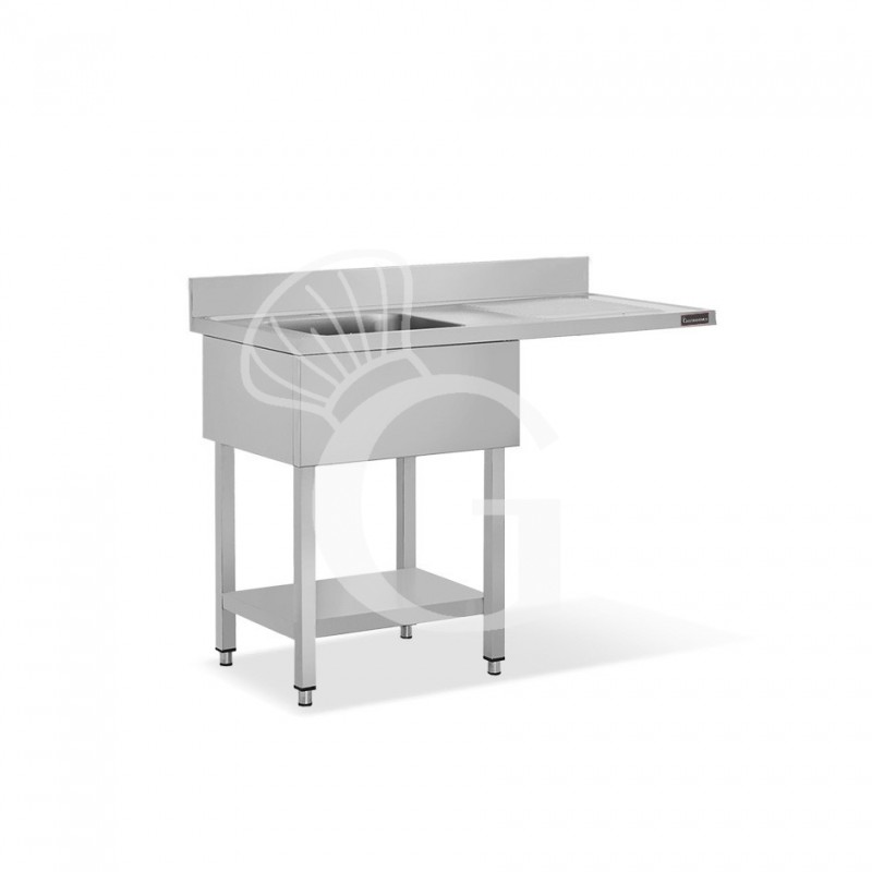 Lavello con vano lavastoviglie,gocciolatoio a destra,1 vasca,L1400xP600xH950mm