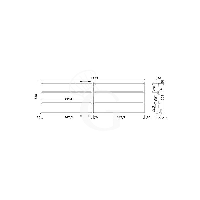 Kit sportelli in metacrilato per vetrina cubica 2 livelli