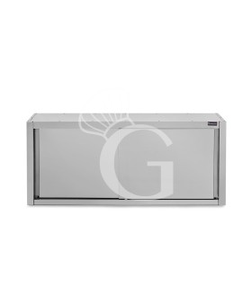 Pensile acciaio inox con porte scorrevoli, 1 ripiano, L 1400 x P 400 x H 660 mm