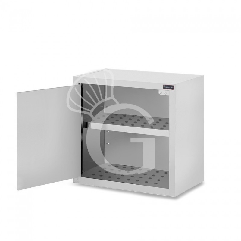 Pensile acciaio inox con sgocciolatoio,1 ripiano forato,1 porta battente L 600 x P 400 x H 660 mm