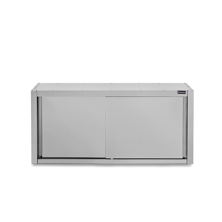 Pensile acciaio inox con sgocciolatoio,1 ripiano forato,porte scorrevoli L 1900 x P 400 x H 660 mm
