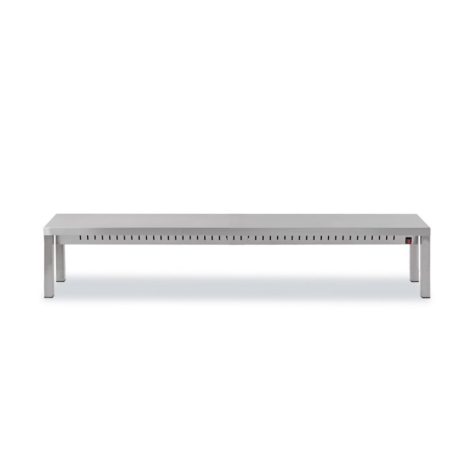 Ripiano singolo riscaldato L 1400 x P 350 x H 400 mm, completo di lampade