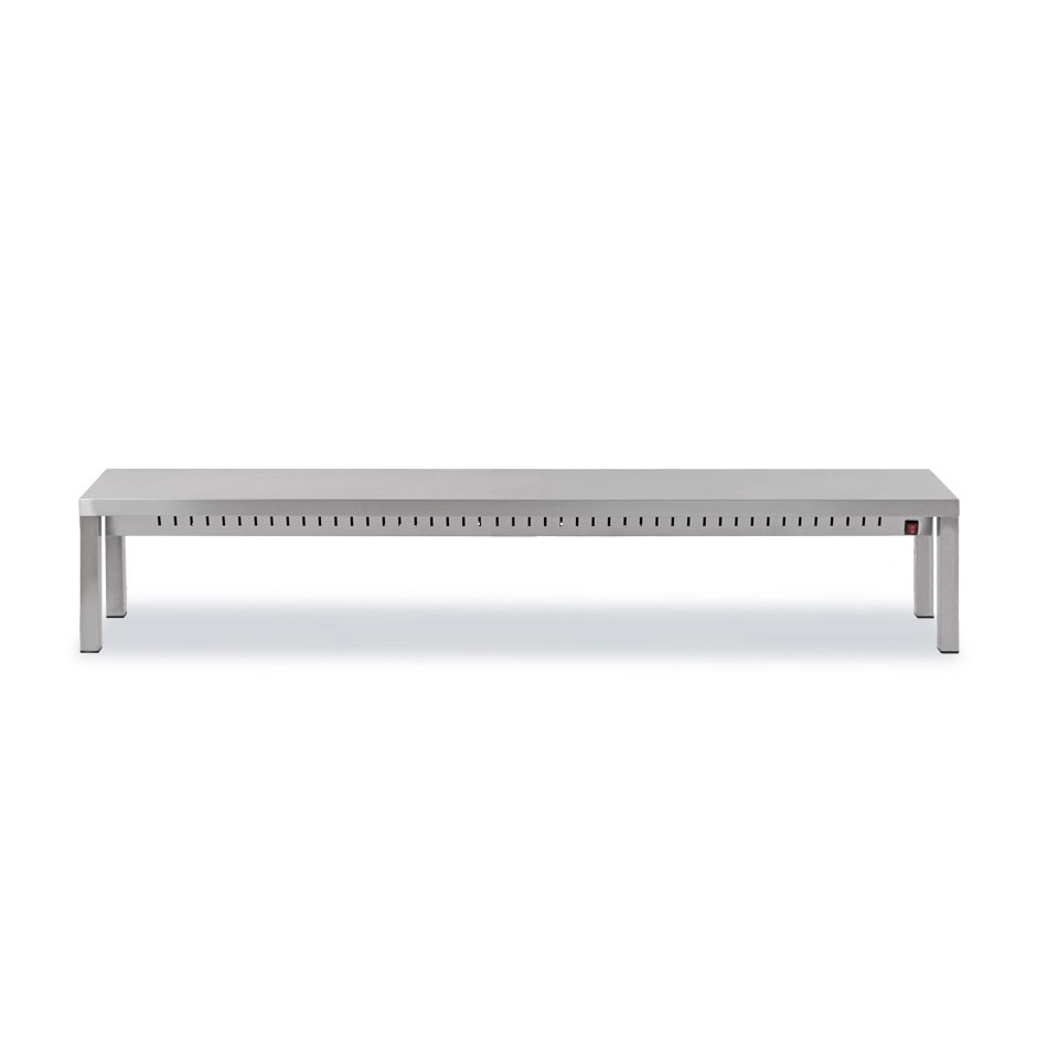Ripiano singolo riscaldato L 1800 x P 350 x H 400 mm, completo di lampade
