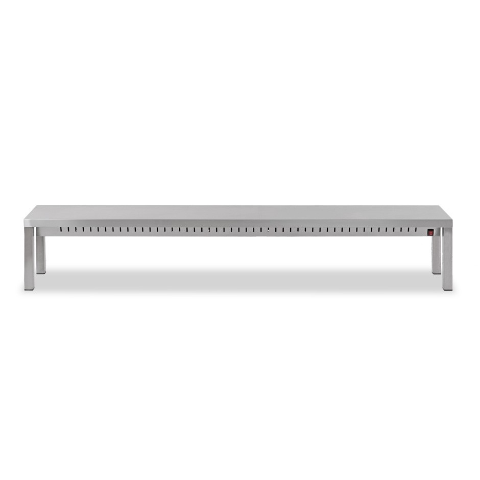 Ripiano singolo riscaldato L 2000 x P 350 x H 400 mm, completo di lampade