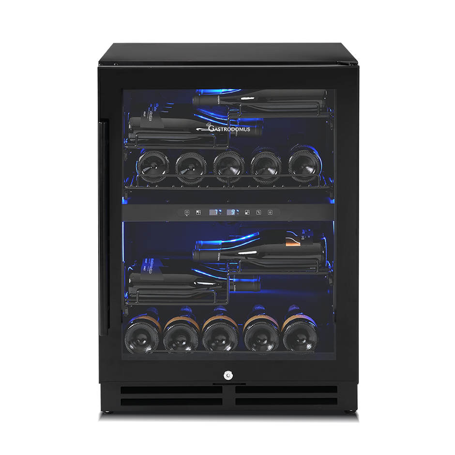 Cantina Vino Ventilata doppia temperatura 150 LT 4 ripiani 34 bottiglie +5°C/+12°C - +12°C/+22°C
