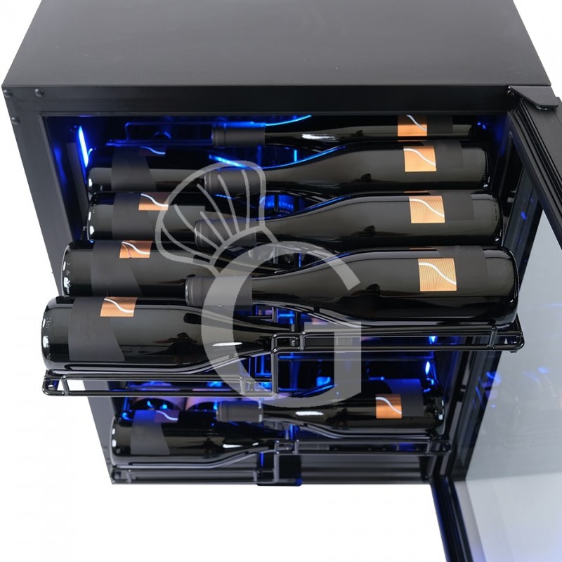 Cantina Vino Ventilata doppia temperatura 150 LT 4 ripiani 34 bottiglie +5°C/+12°C - +12°C/+22°C