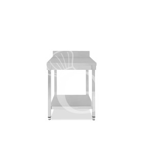 Tavolo inox 1 ripiano alzatina L 500 mm x P 600 mm x H 950 mm