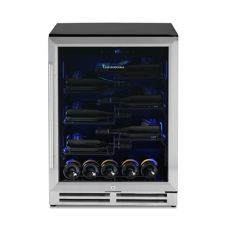 Cantina Vino Ventilata porta inox 150 LT 4 ripiani 36 bottiglie +5°C/+22°C