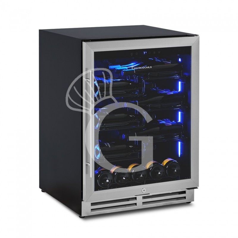 Cantina Vino Ventilata porta inox 150 LT 4 ripiani 36 bottiglie +5°C/+22°C