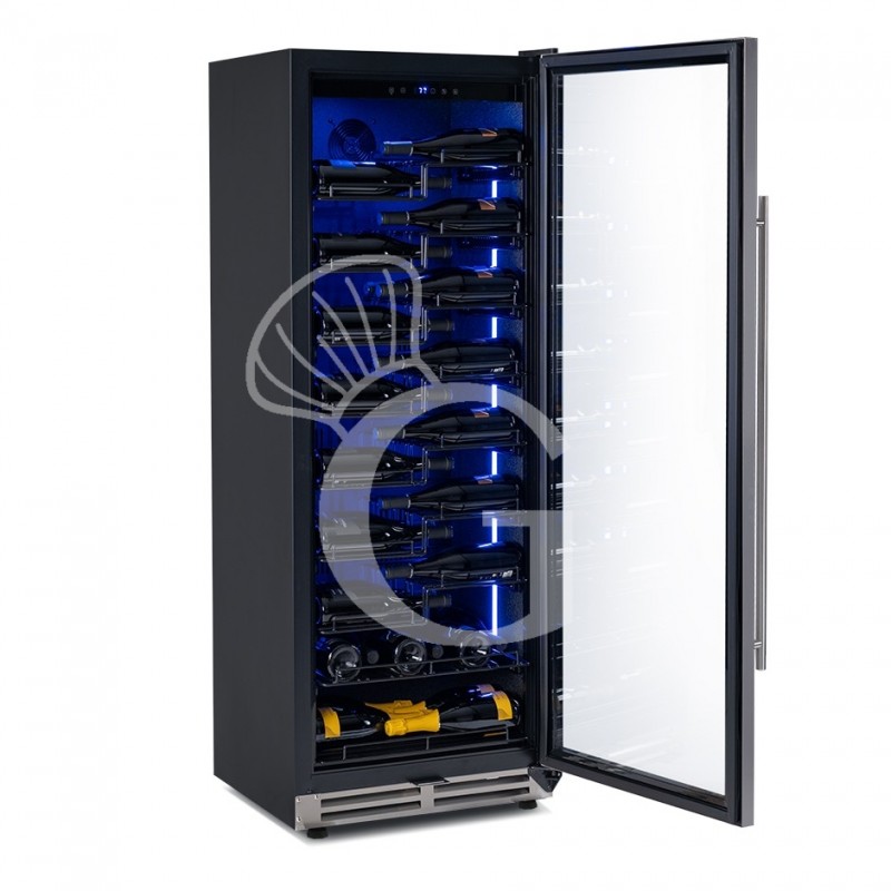 Cantina Vino Ventilata porta inox 288 LT 9 ripiani 67 bottiglie +5°C/+22°C