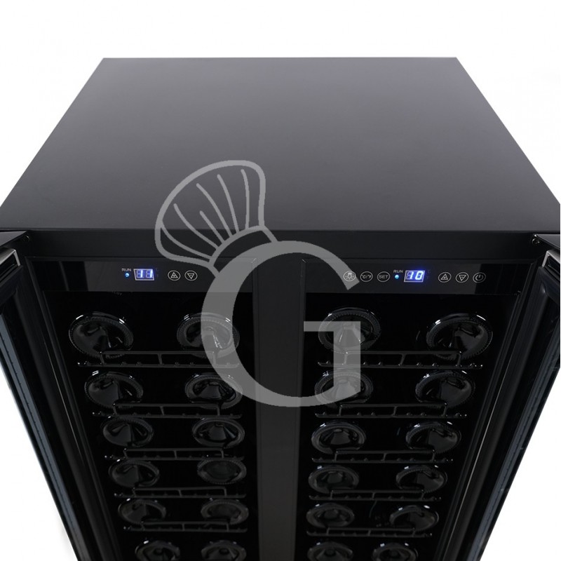 Cantina Vino Ventilata doppia temperatura porte inox 120 LT 12 ripiani 34 bottiglie +5°C/+12°C - +12°C/+22°C