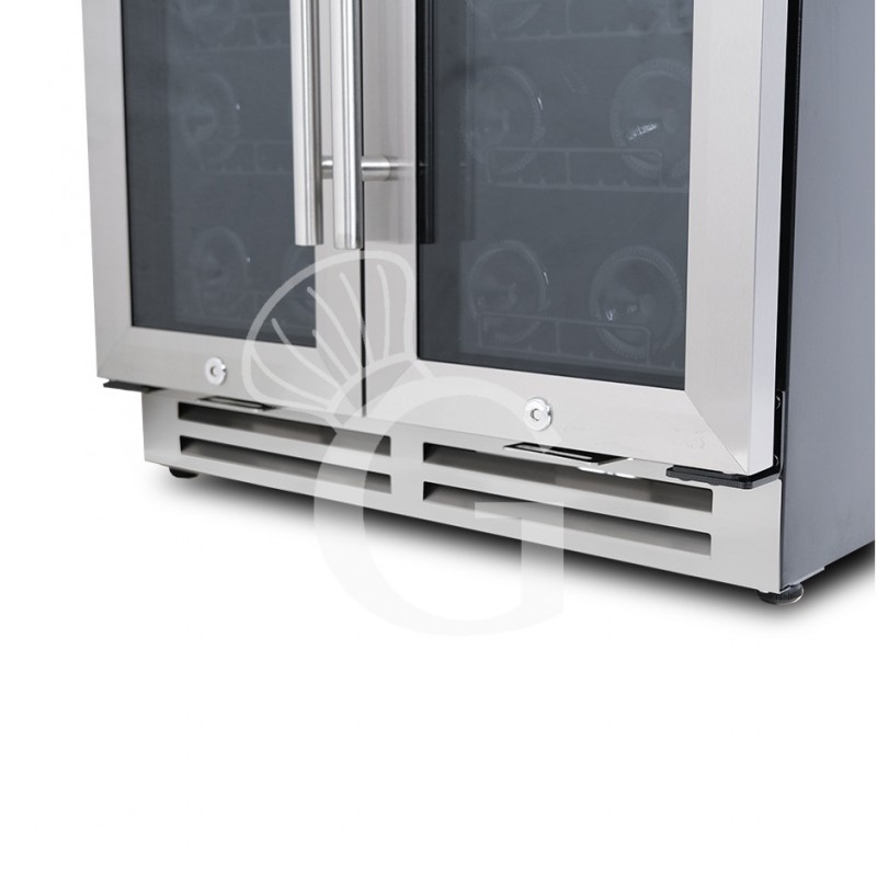 Cantina Vino Ventilata doppia temperatura porte inox 120 LT 12 ripiani 34 bottiglie +5°C/+12°C - +12°C/+22°C